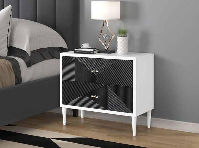 Dubni - Accent Table - White & Black