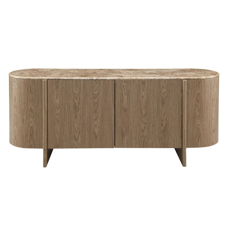 Markku - Console Table With Natural Marble - Oak