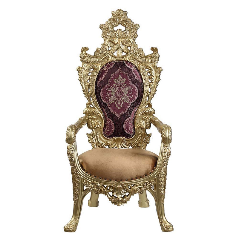 Bernadette - Arm Chair (Set of 2) - Pattern Fabric & Gold