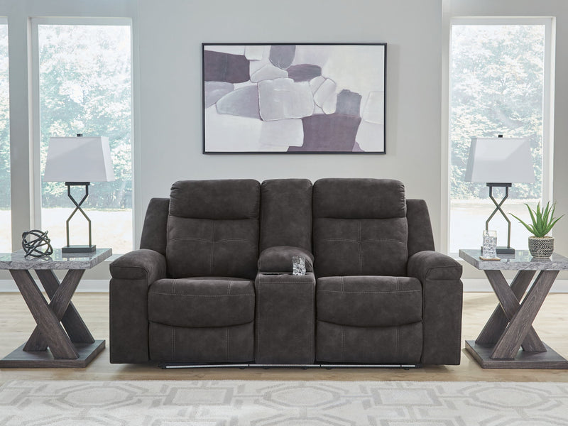 Brysonview - Double Reclining Loveseat With Console - Charcoal