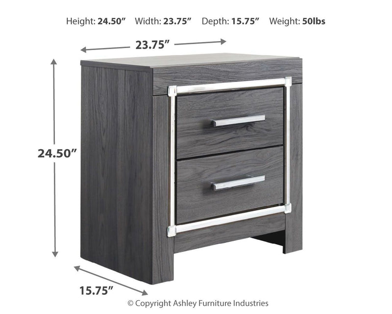 Lodanna - Two Drawer Night Stand - Gray