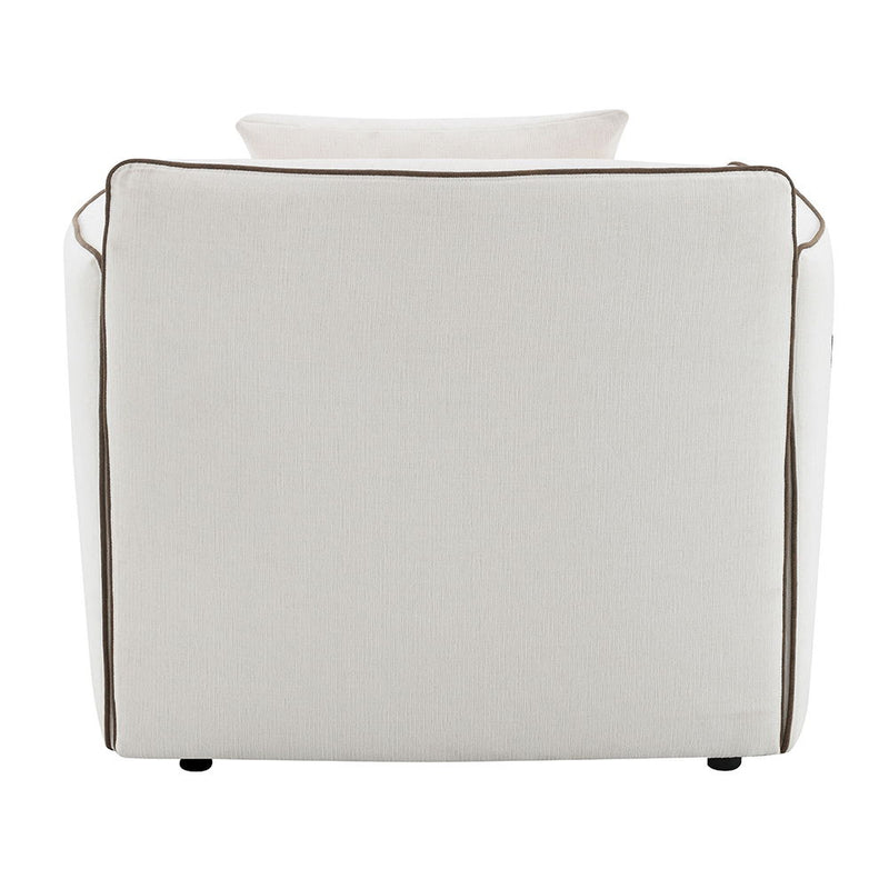 Yolanda - Chair With Pillow - Beige Chenille