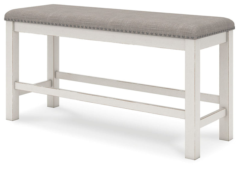 Robbinsdale - Dbl Counter Height Upholstered Dining Bench - Antique White