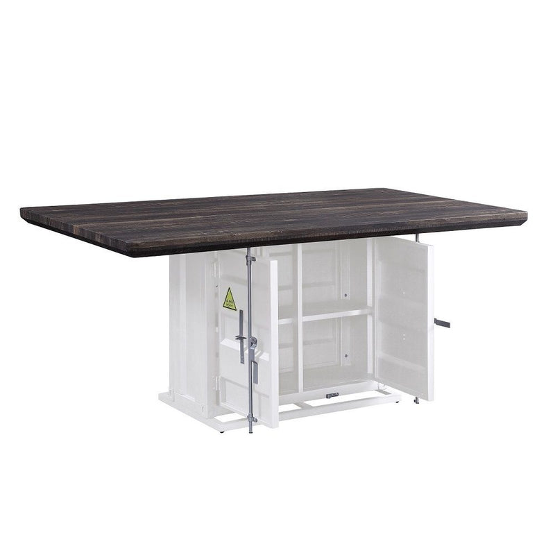 Cargo - Dining Table - Antique Walnut & White