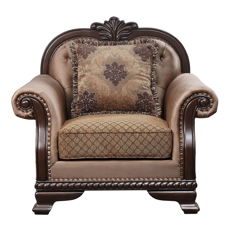 Chateau De Ville - Chair With Pillow (Same Lv01590) - Fabric & Espresso
