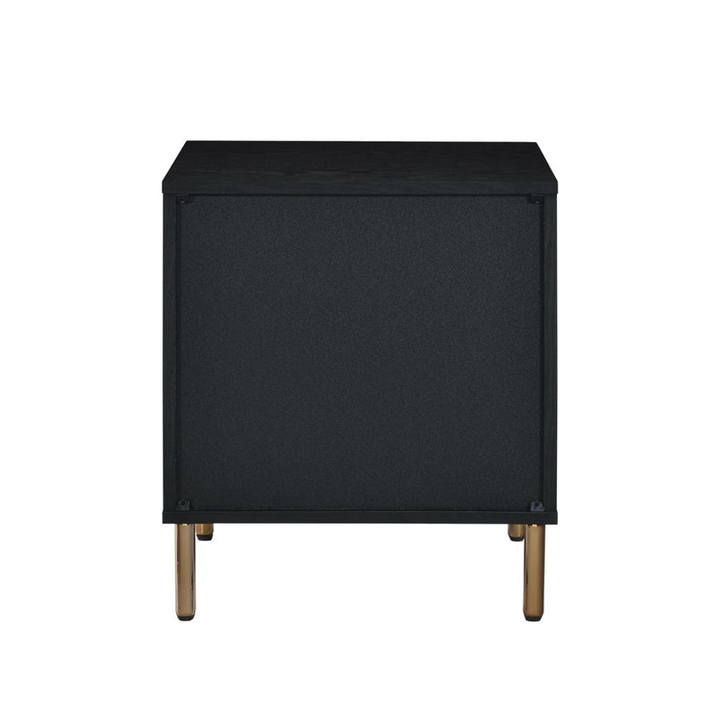 Myles - Nightstand - Black, Silver & Gold