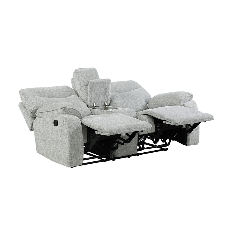 Chablis - Reclining Console Loveseat - Mist Gray