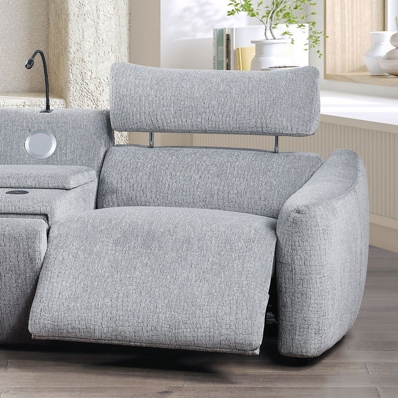 Fullar - RAF Modular Power Motion Recliner - Light Gray Chenille