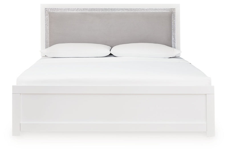 Maeling - King Upholstered Panel Bed - White