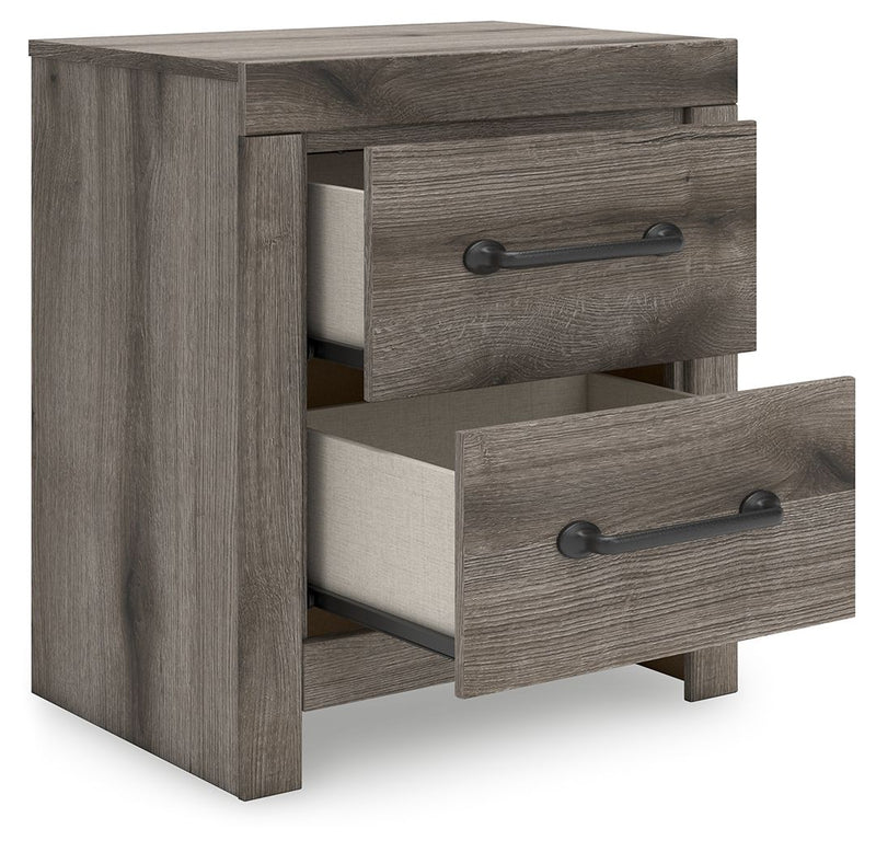 Graystorm - Two Drawer Night Stand - Brown Gray