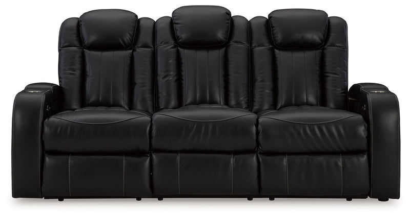 Caveman Den - Power Reclining Sofa With Adj Headrest - Midnight