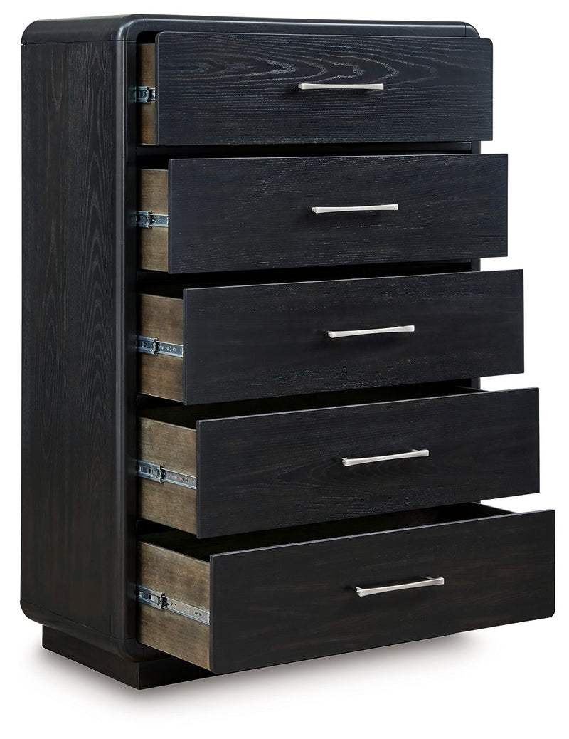 Rowanbeck - Five Drawer Chest - Black