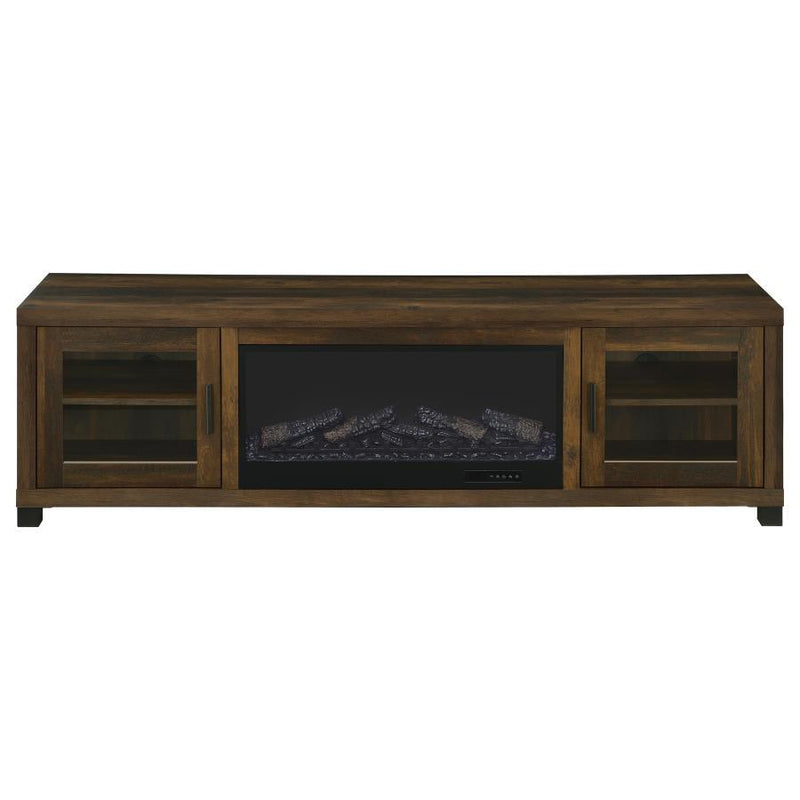 Havering - 71" TV Stand Fireplace Media Console - Dark Pine