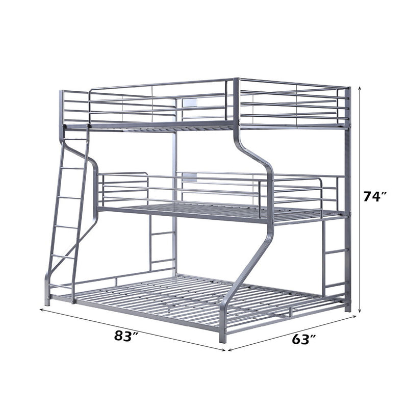 Caius II - Full/Twin/Queen Bunk Bed - Silver