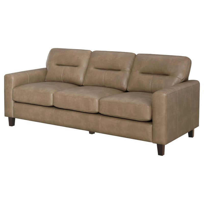 Scotland - Faux Leather Upholstered Track Arm Sofa