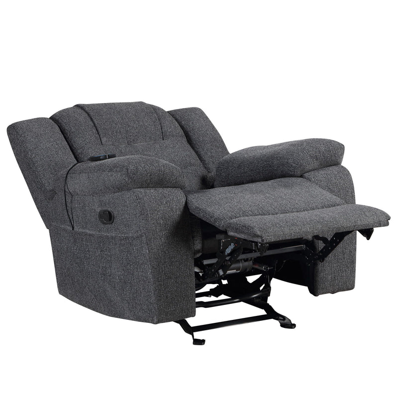 Redondo - Glider Recliner With Heat And Massage - Dark Gray
