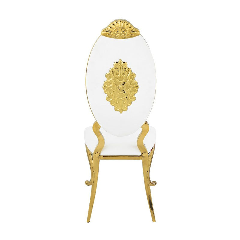 Fallon - Side Chair (Set of 2) - White Velvet & Mirrored Gold