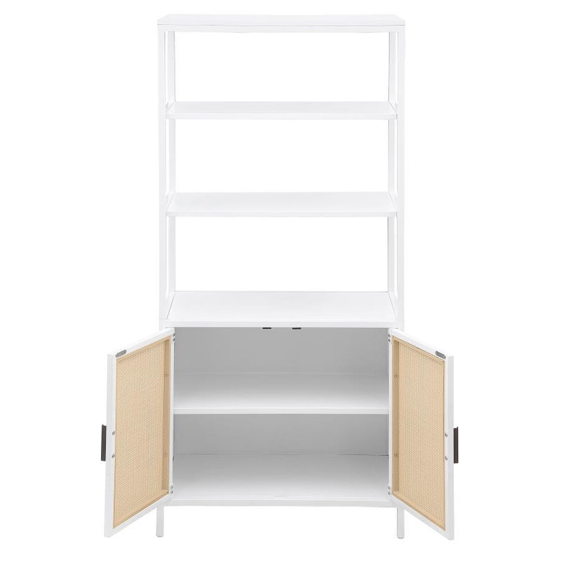 Amherst - 3-Shelf Radio Weave Cane Metal Accent Cabinet