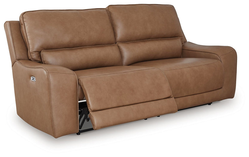 DeepWakes - 2 Seat Power Reclining Sofa Adjustable Headrest - Caramel