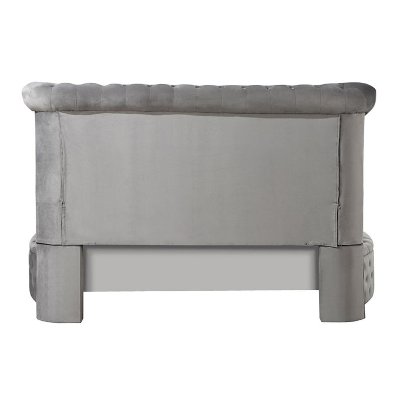 Gaiva - Queen Bed With Storage - Gray Velvet