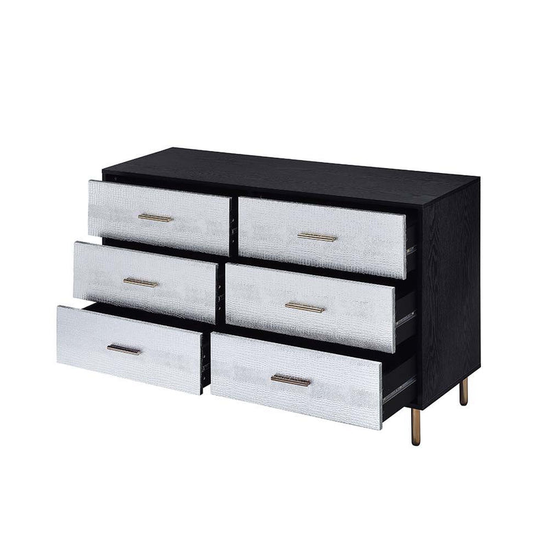 Myles - Dresser - Black, Silver & Gold
