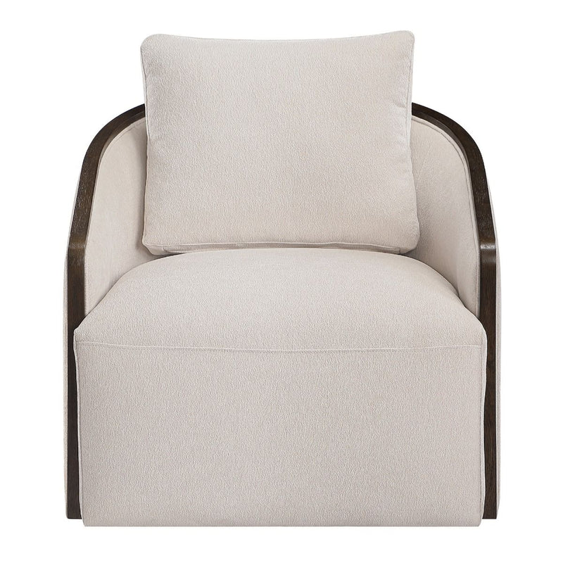 Lenora - Accent Chair With Swivel - Beige Chenille