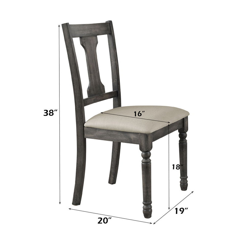 Wallace - Side Chair (Set of 2) - Tan Linen & Weathered Gray