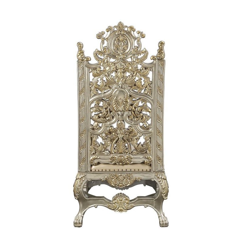Danae - Arm Chair (Set of 2) - Synthetic Leather , Champagne & Gold