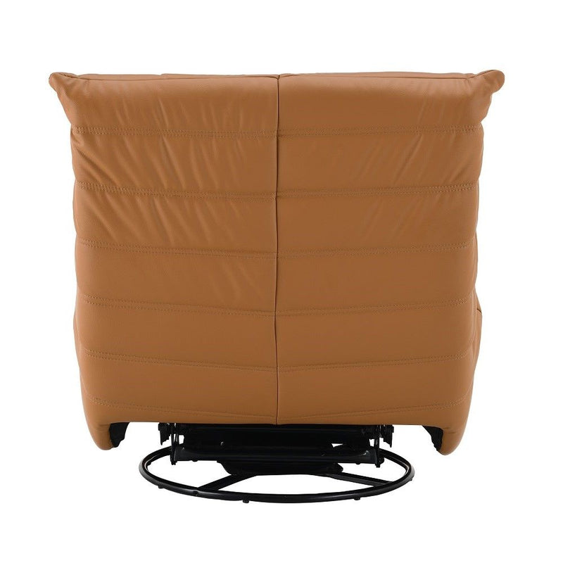 Talmon - Recliner With Swivel - Orange Synthetic Leather