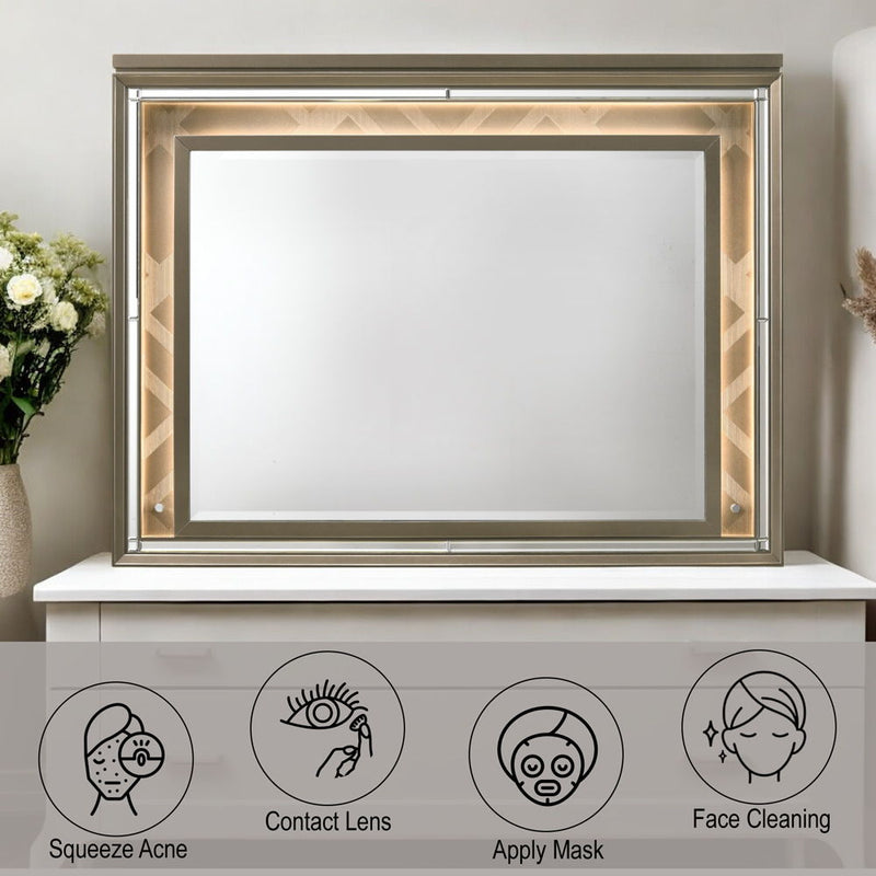 Skylar - Mirror With LED - Dark Champagne