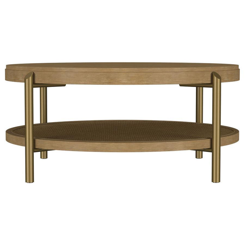 Arini - Round Coffee Table With Storage Shelf