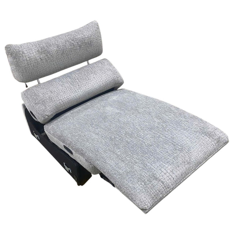 Fullar - Modular Power Motion Armless Recliner - Light Gray Chenille