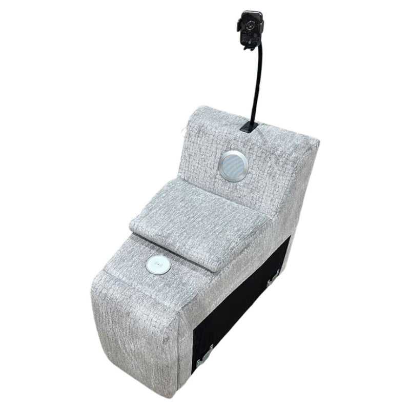 Fullar - Modular Console With Wireless Charger - Light Gray Chenille