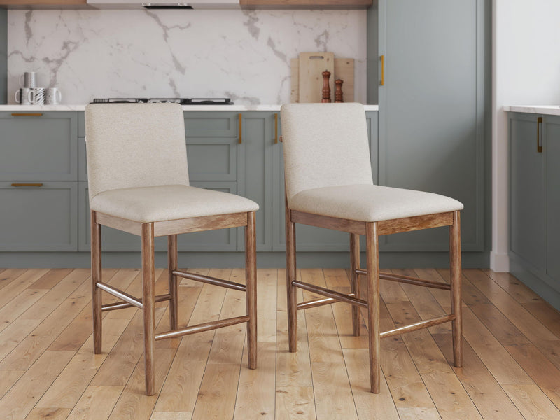Isanti - Upholstered Barstool (Set of 2) - Light Brown
