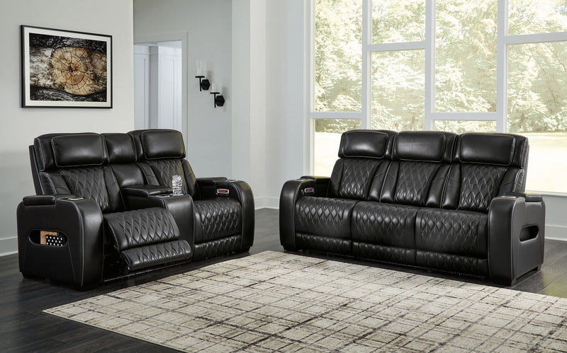 Boyington - 2 Pc. - Power Reclining Sofa And Loveseat - Black