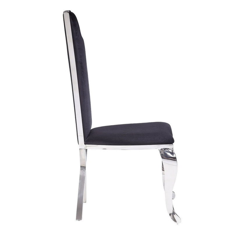 Cyrene - Side Chair (Set of 2) - Black Fabric & Stainless Steel
