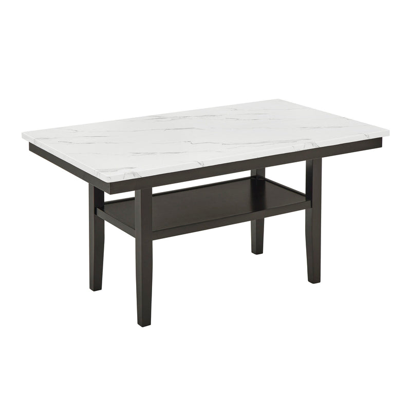 Carissa - 60" Rectangle Dining Table With Storage Shelf - Black / White